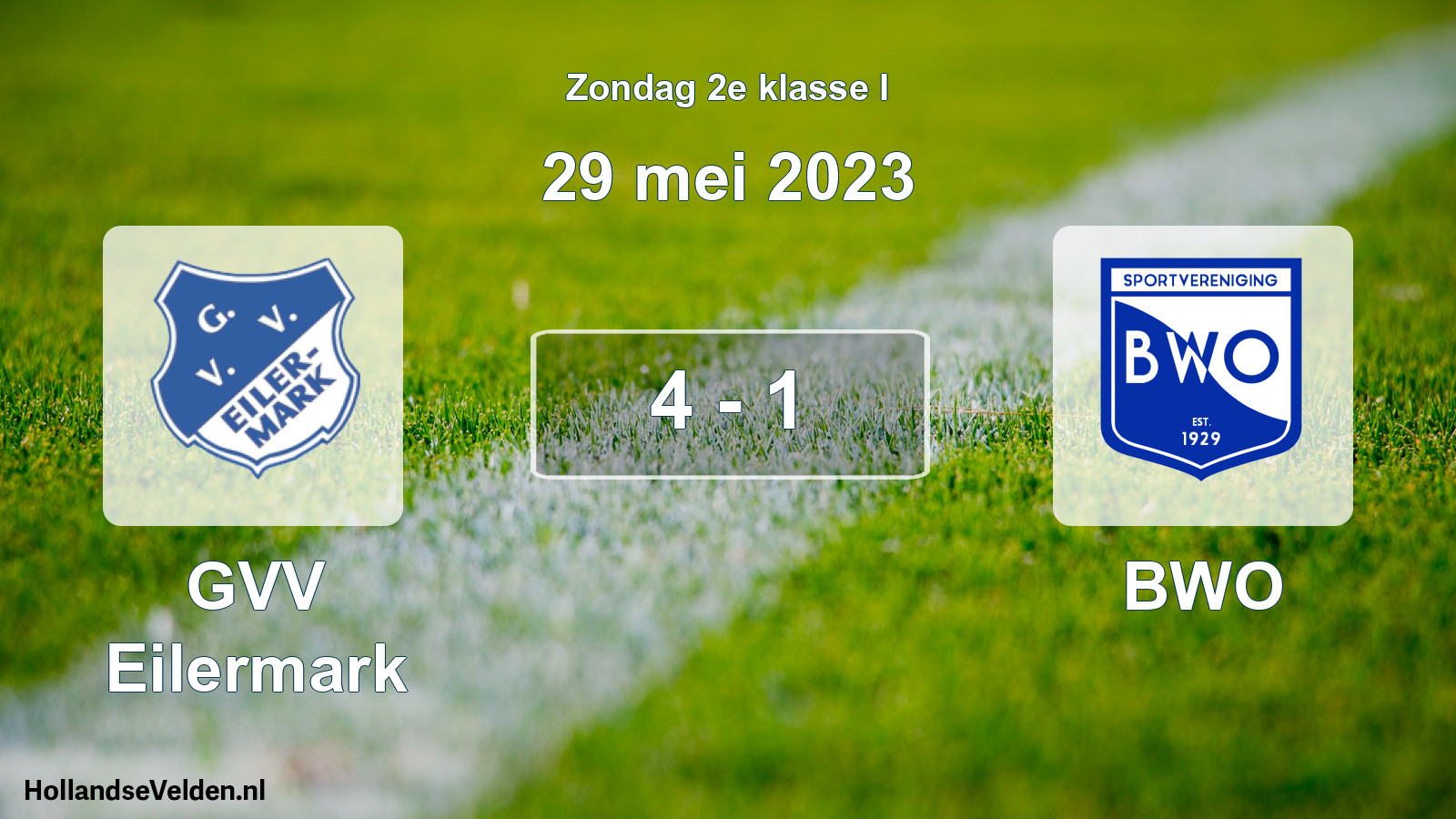 Total number of matches played: GVV Eilermark - BWO 4 - 1 (29 May 2023)