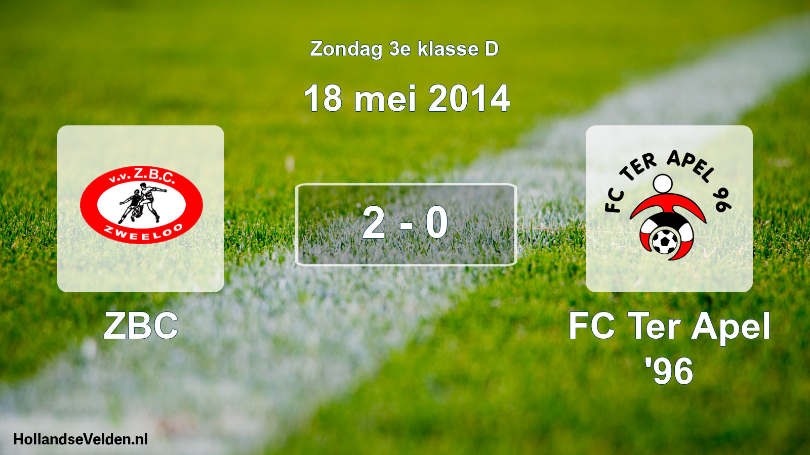 Total number of matches played: ZBC - FC Ter Apel '96 2 - 0 (18 May 2014)