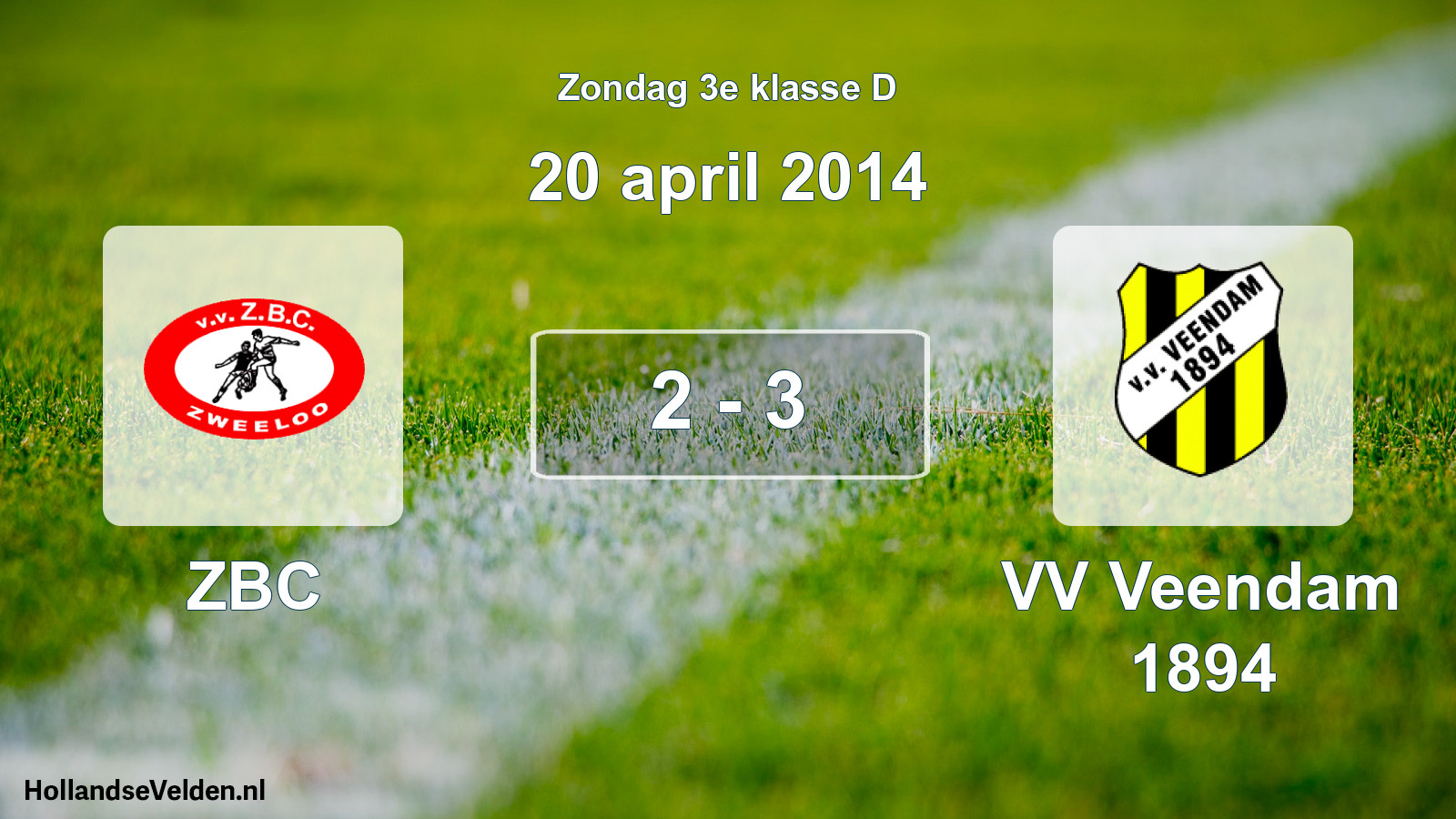 Total number of matches played: ZBC - VV Veendam 1894 2 - 3 (20 April 2014)