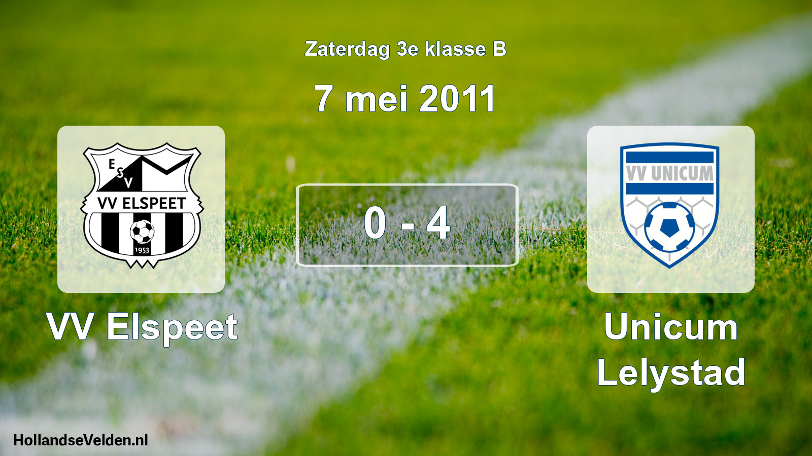 Total number of matches played: VV Elspeet - Unicum Lelystad 0 - 4 (7 May 2011)