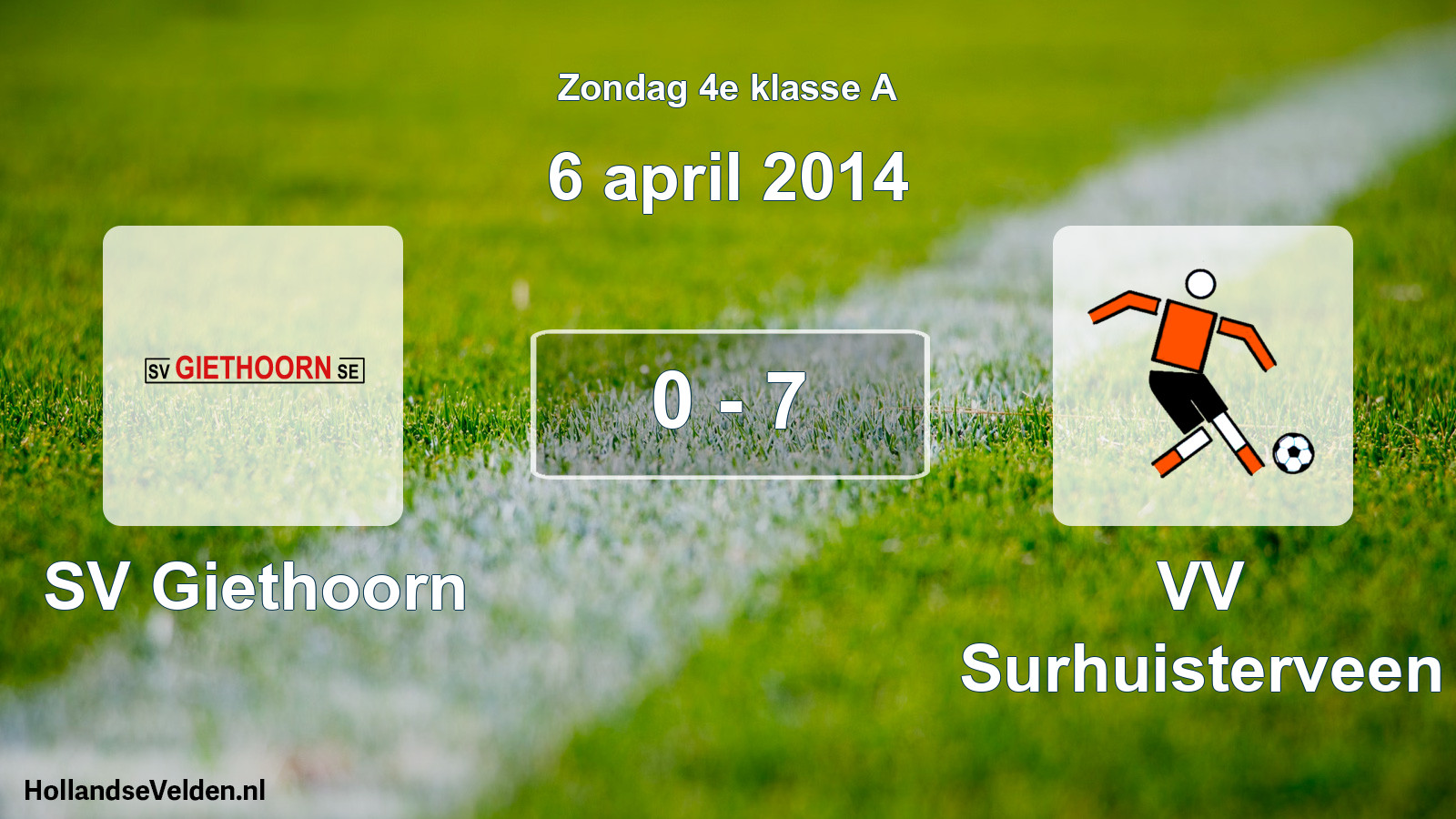 Total number of matches played: SV Giethoorn - VV Surhuisterveen 0 - 7 (6 April 2014)