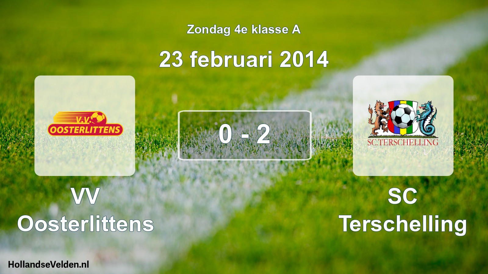 Total number of matches played: VV Oosterlittens - SC Terschelling 0 - 2 (23 February 2014)