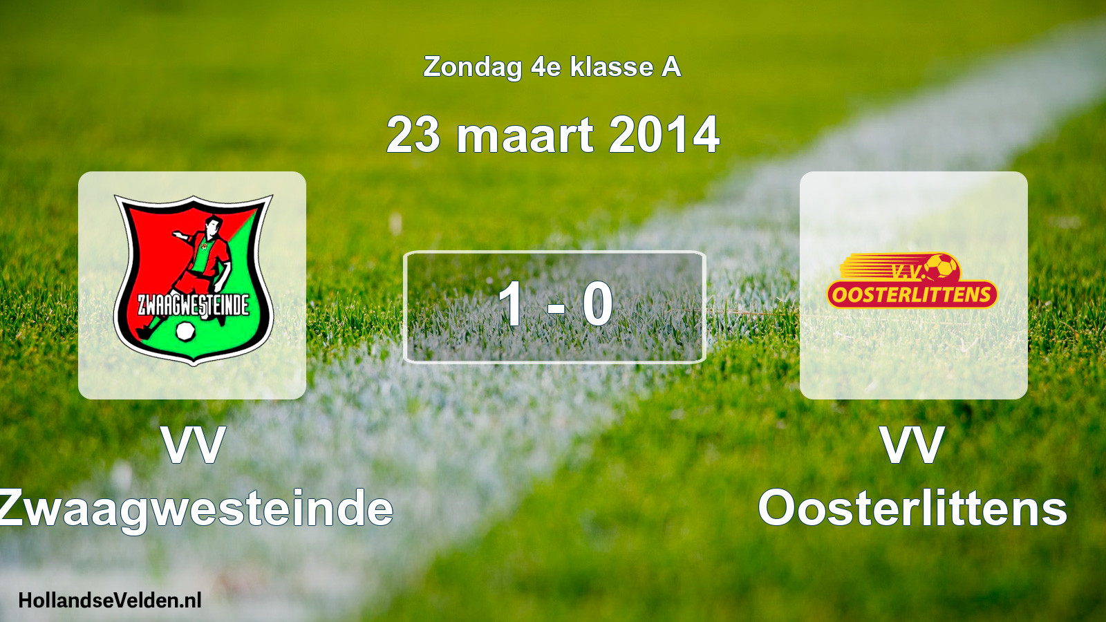 Total number of matches played: VV Zwaagwesteinde - VV Oosterlittens 1 - 0 (23 March 2014)