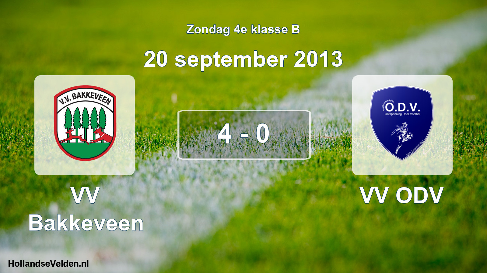 Total number of matches played: VV Bakkeveen - VV ODV 4 - 0 (20 September 2013)