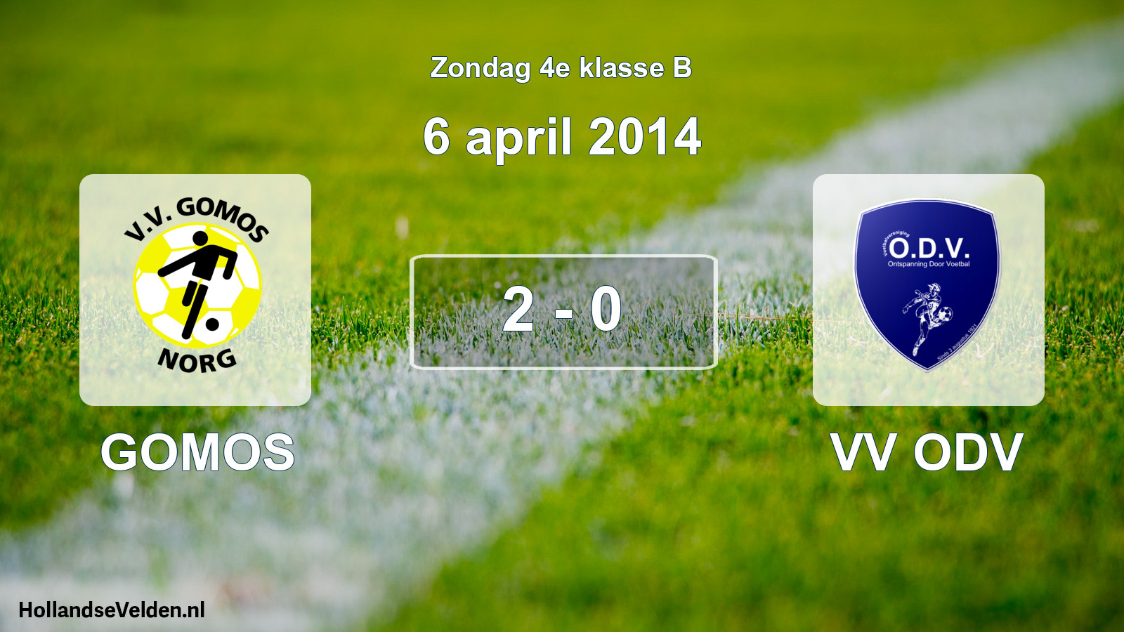 Total number of matches played: GOMOS - VV ODV 2 - 0 (6 April 2014)