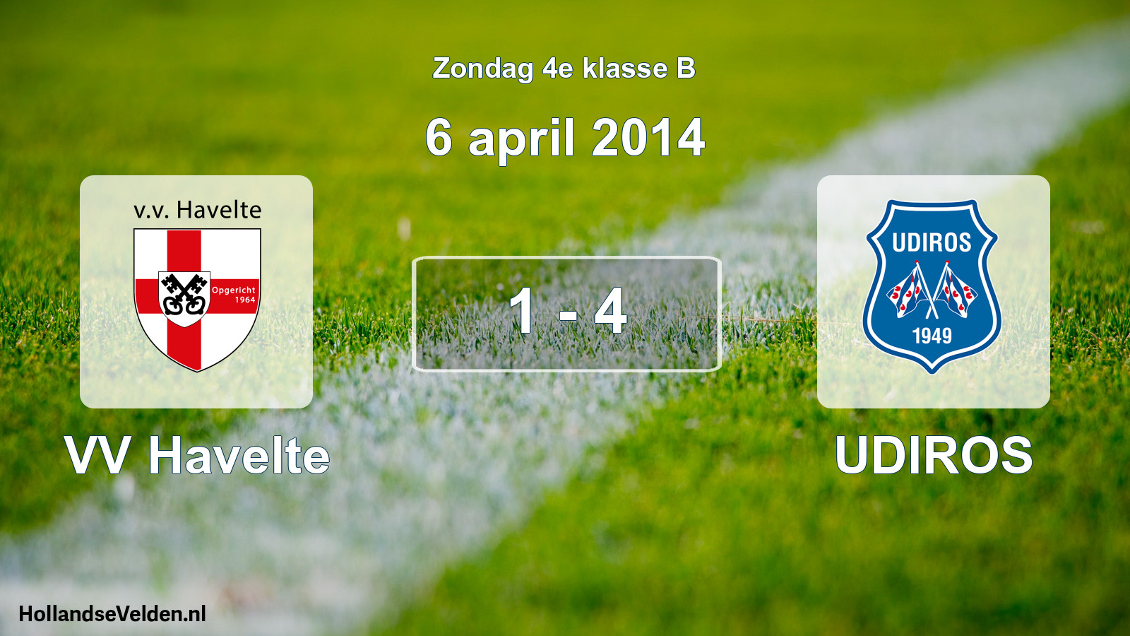 Total number of matches played: VV Havelte - UDIROS 1 - 4 (6 April 2014)