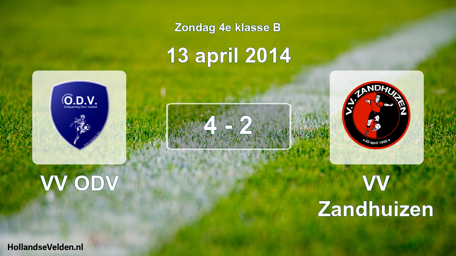 Total number of matches played: VV ODV - VV Zandhuizen 4 - 2 (13 April 2014)