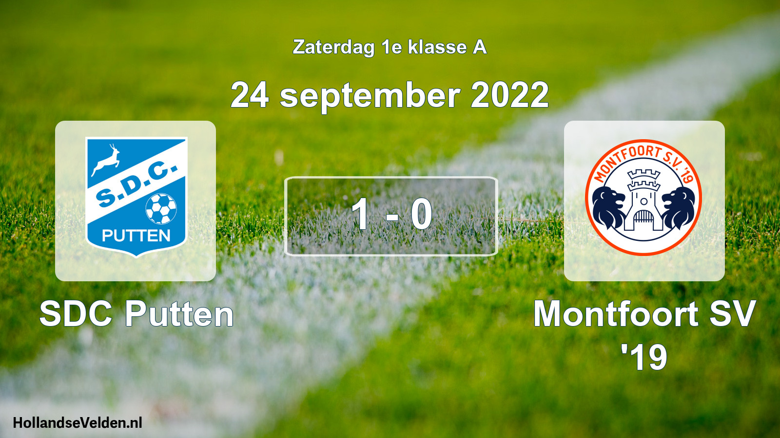Total number of matches played: SDC Putten - Montfoort SV '19 1 - 0 (24 September 2022)