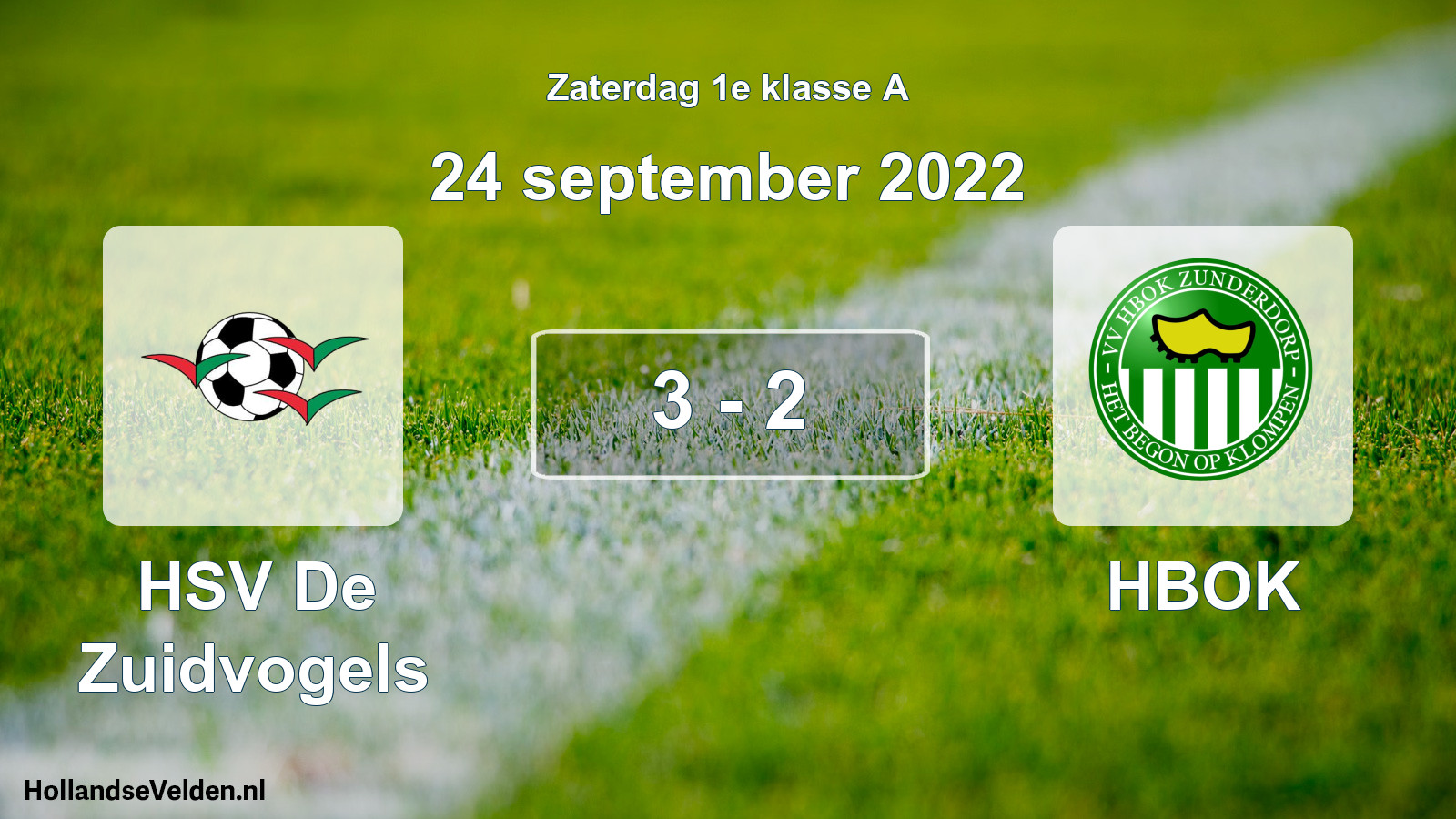 Total number of matches played: HSV De Zuidvogels - HBOK 3 - 2 (24 September 2022)