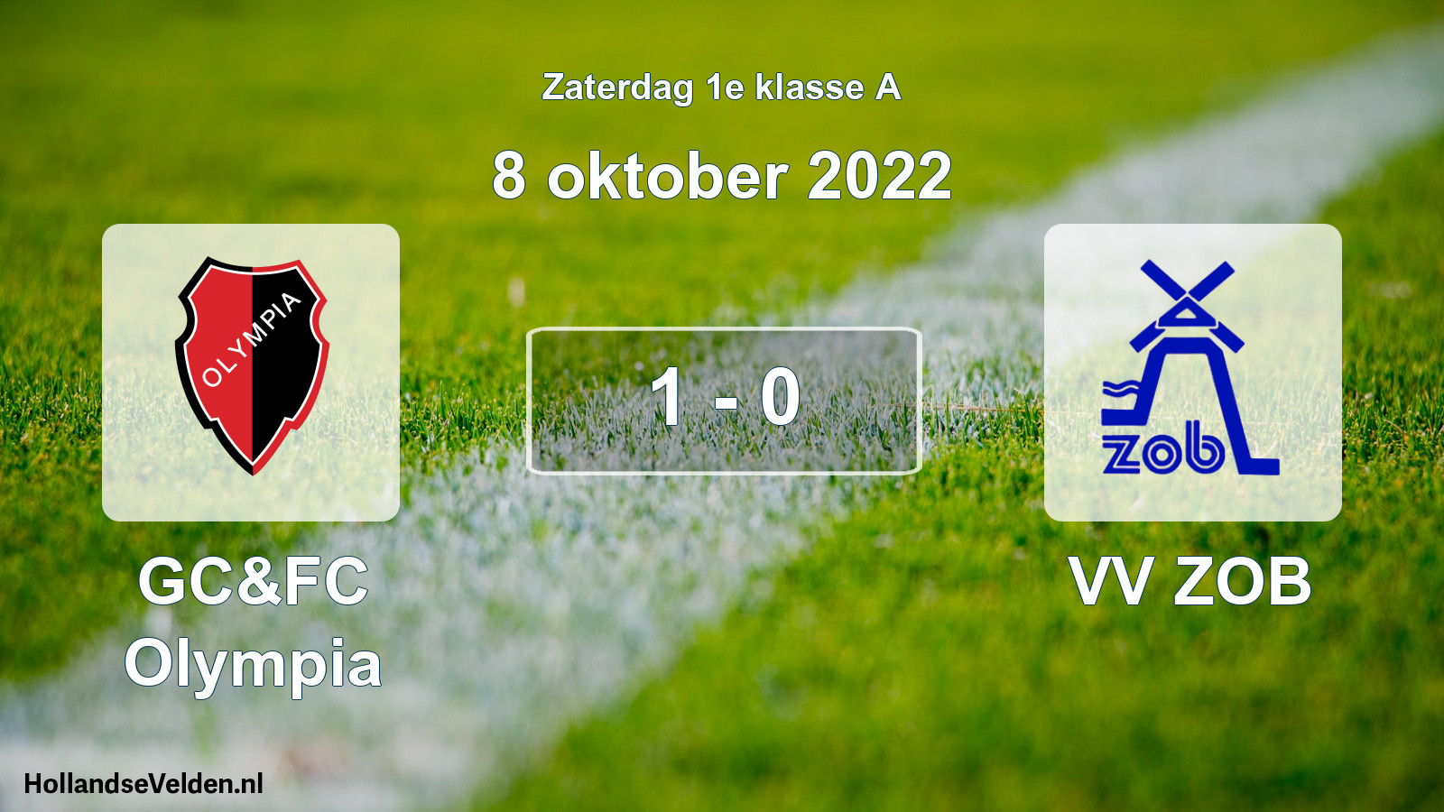 Total number of matches played: GC&FC Olympia - VV ZOB 1 - 0 (8 October 2022)