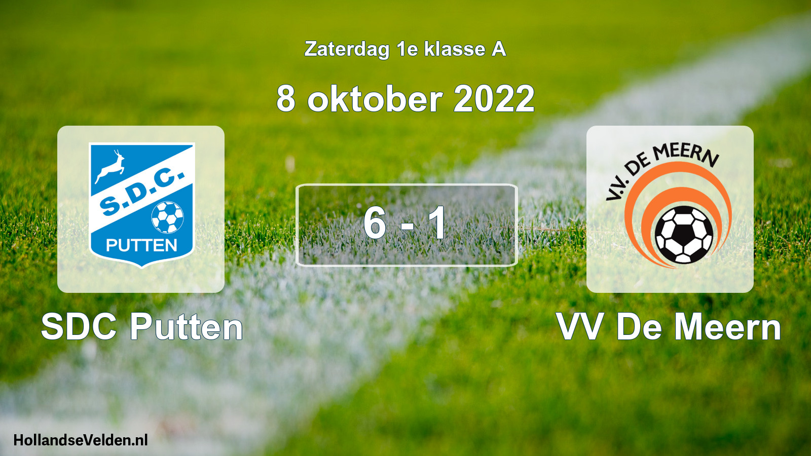 Total number of matches played: SDC Putten - VV De Meern 6 - 1 (8 October 2022)