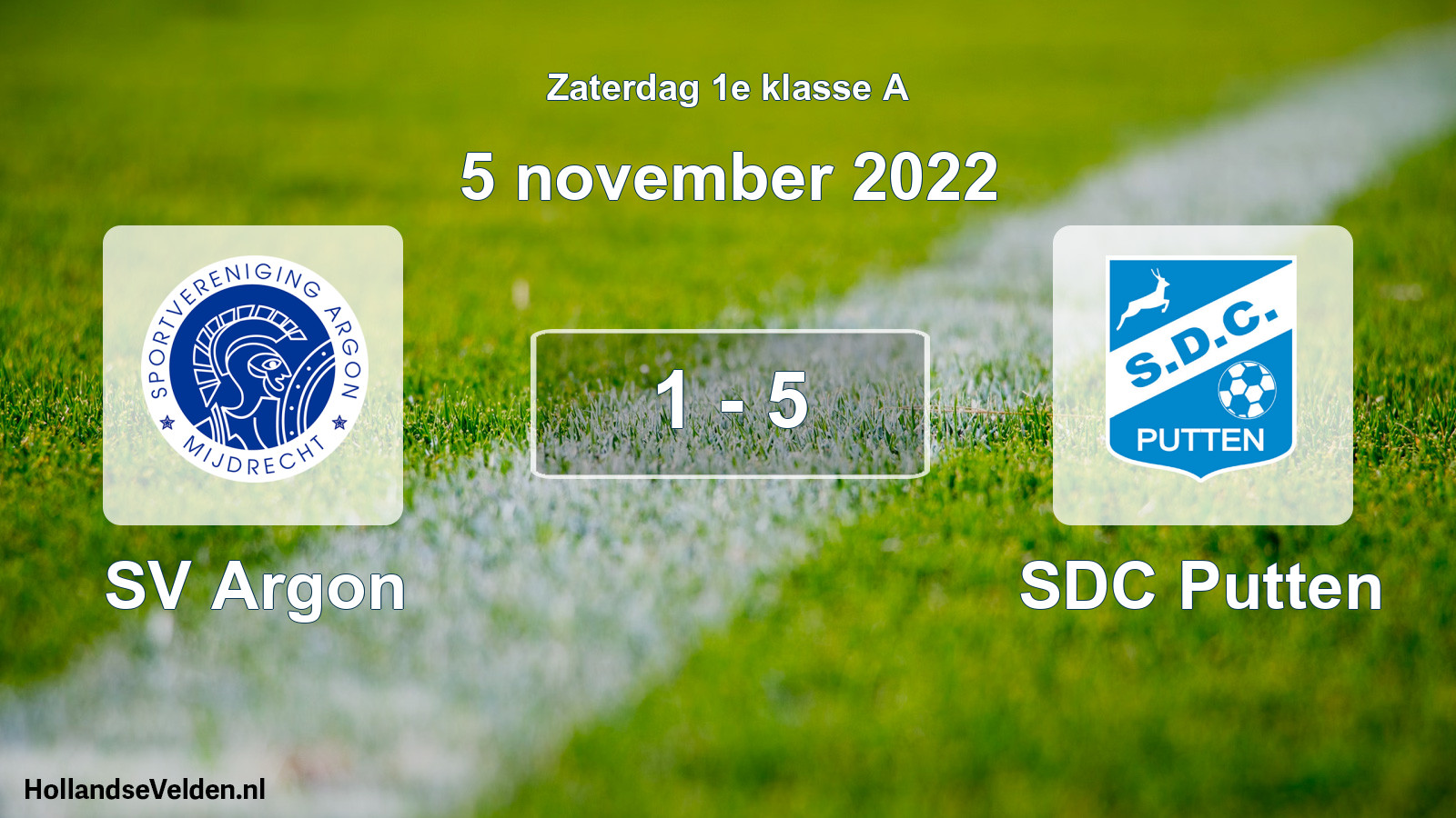 Total number of matches played: SV Argon - SDC Putten 1 - 5 (5 November 2022)