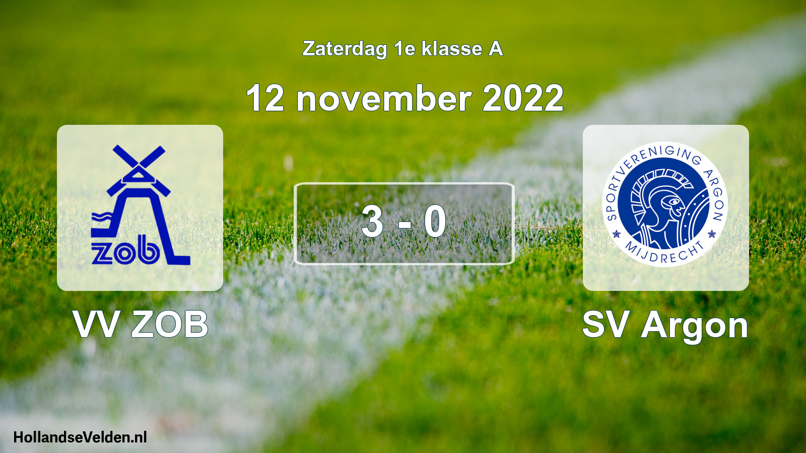 Total number of matches played: VV ZOB - SV Argon 3 - 0 (12 November 2022)