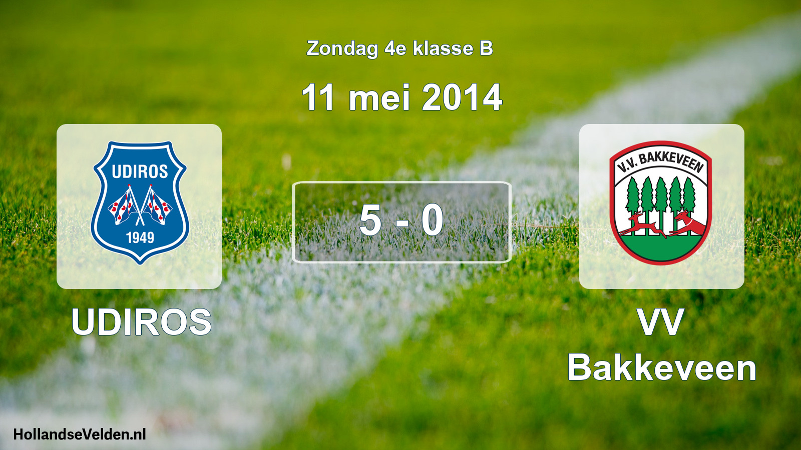 Total number of matches played: UDIROS - VV Bakkeveen 5 - 0 (11 May 2014)