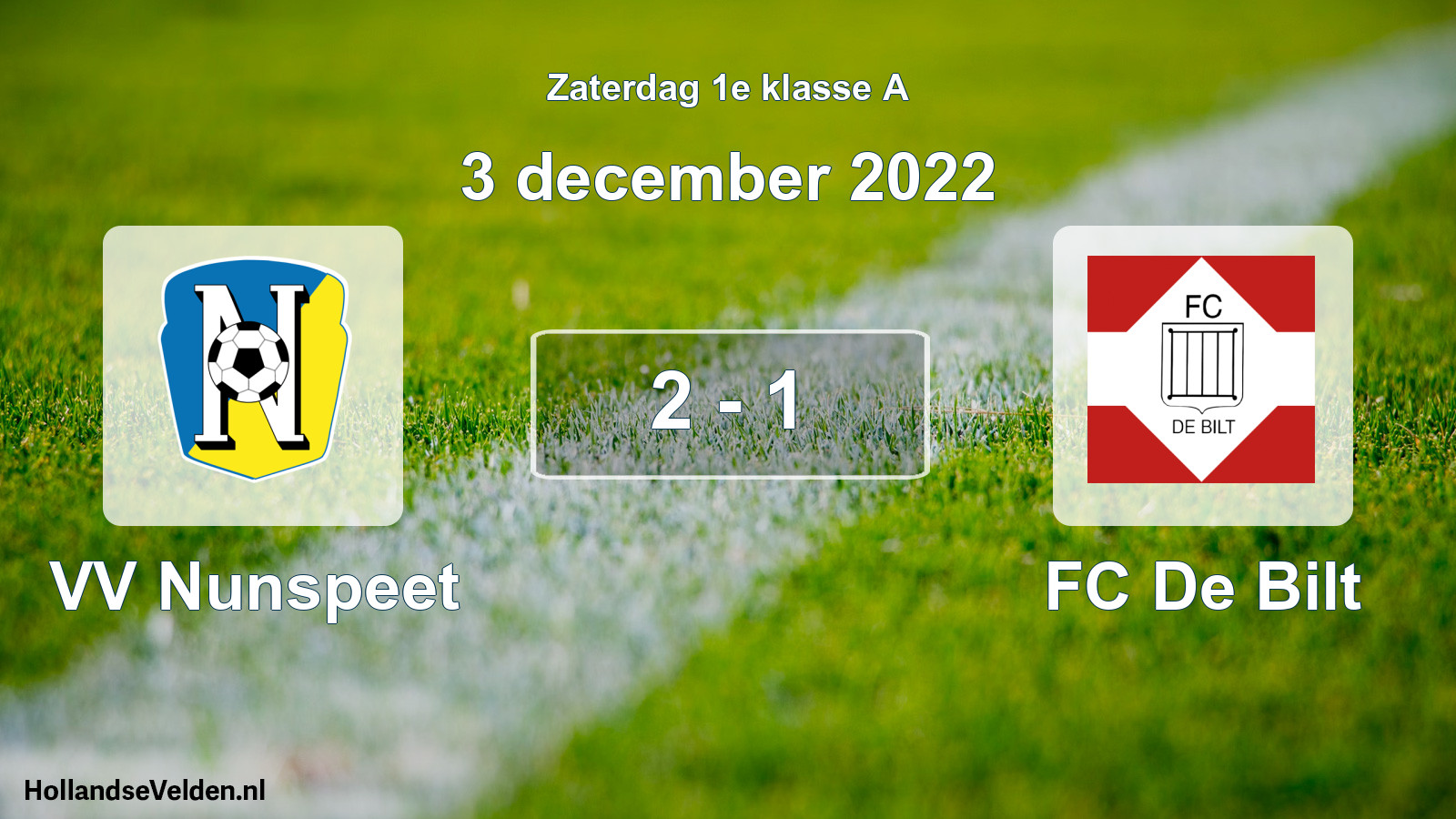 Total number of matches played: VV Nunspeet - FC De Bilt 2 - 1 (3 December 2022)