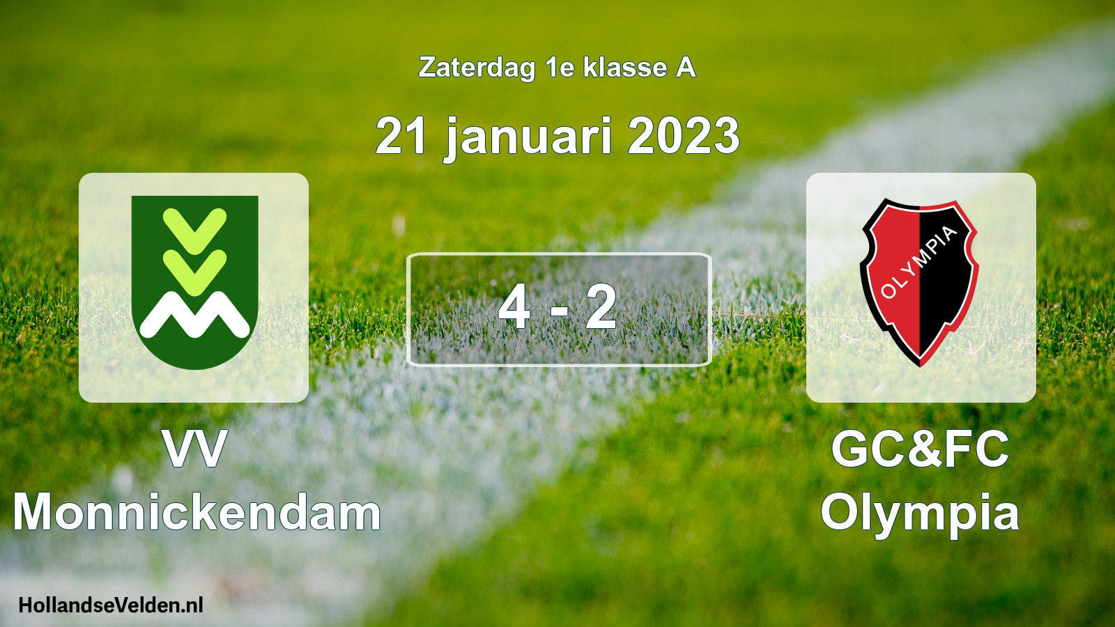 Total number of matches played: VV Monnickendam - GC&FC Olympia 4 - 2 (21 January 2023)