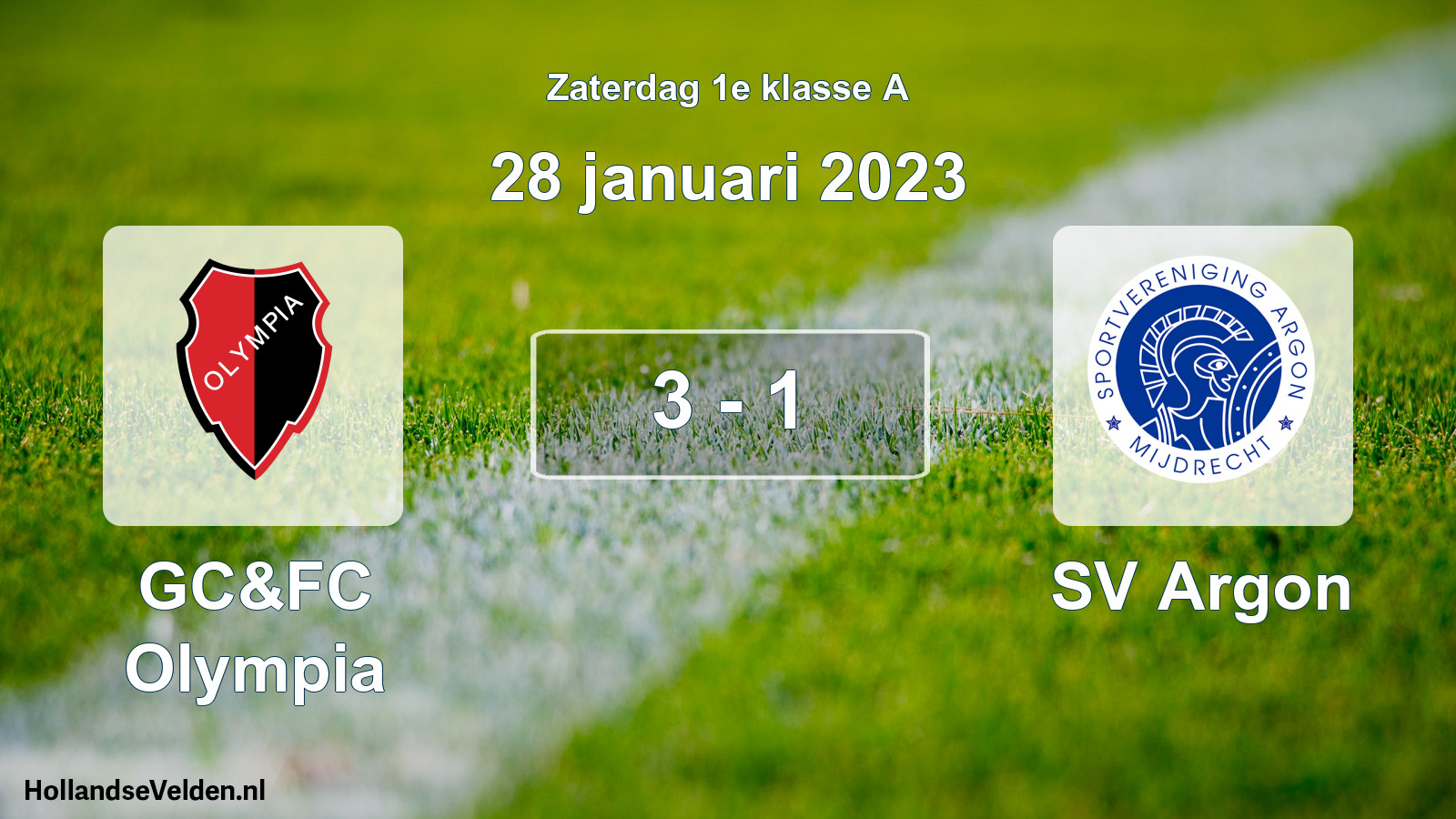 Total number of matches played: GC&FC Olympia - SV Argon 3 - 1 (28 January 2023)