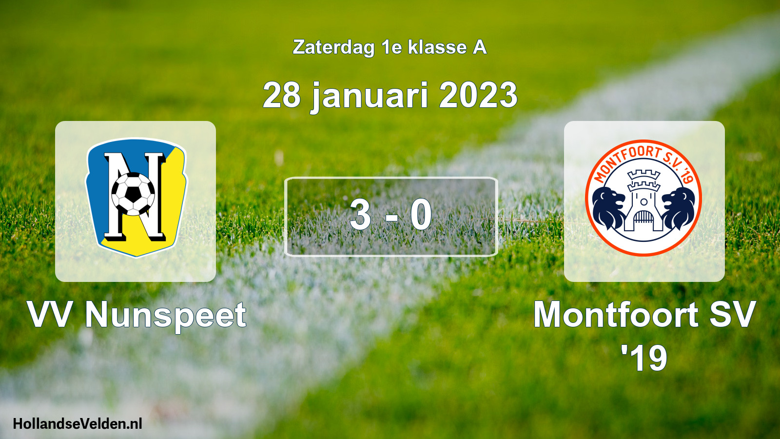 Total number of matches played: VV Nunspeet - Montfoort SV '19 3 - 0 (28 January 2023)
