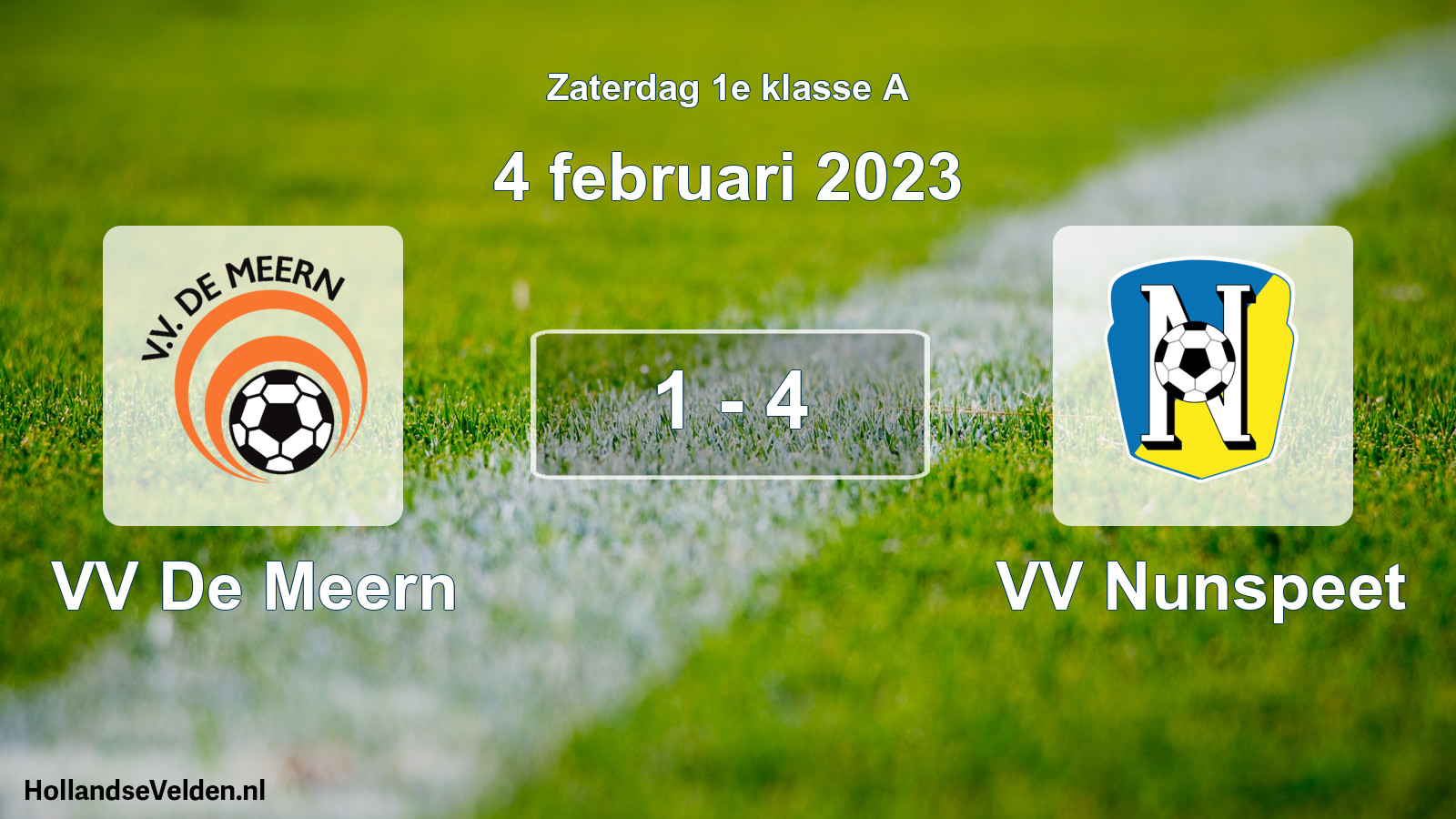 Total number of matches played: VV De Meern - VV Nunspeet 1 - 4 (4 February 2023)