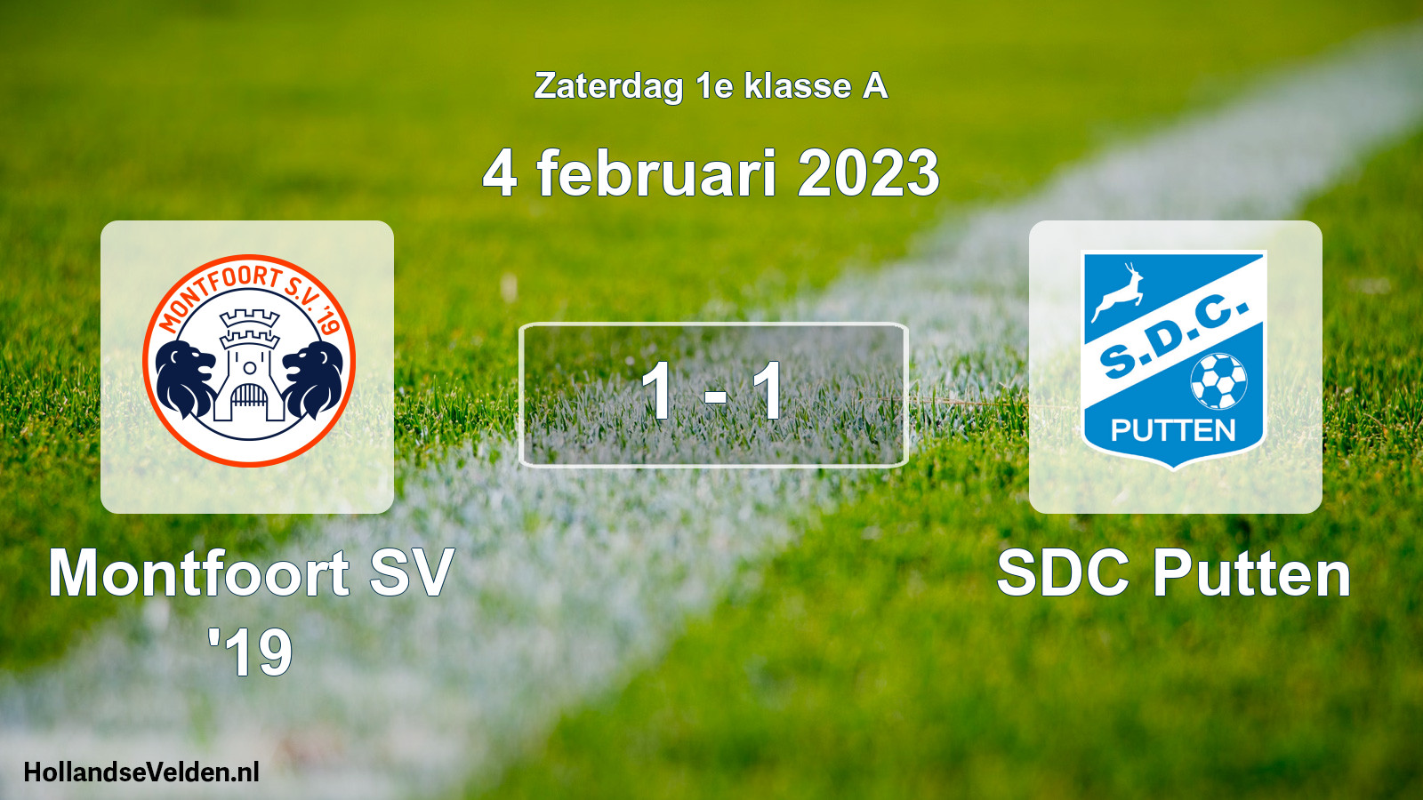 Total number of matches played: Montfoort SV '19 - SDC Putten 1 - 1 (4 February 2023)
