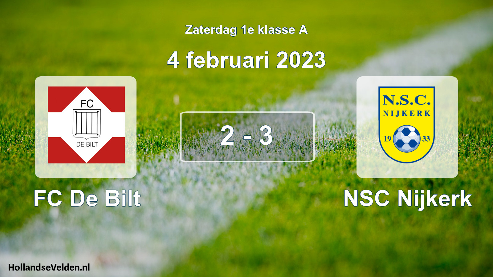 Total number of matches played: FC De Bilt - NSC Nijkerk 2 - 3 (4 February 2023)