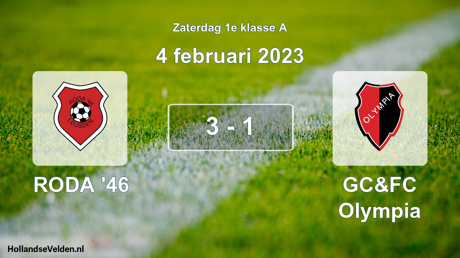 Total number of matches played: RODA '46 - GC&FC Olympia 3 - 1 (4 February 2023)