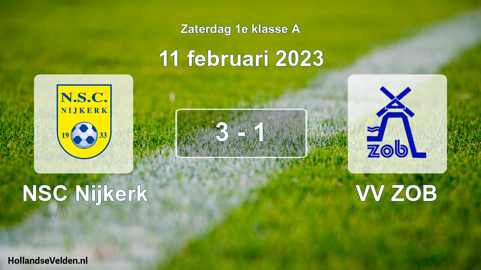 Total number of matches played: NSC Nijkerk - VV ZOB 3 - 1 (11 February 2023)