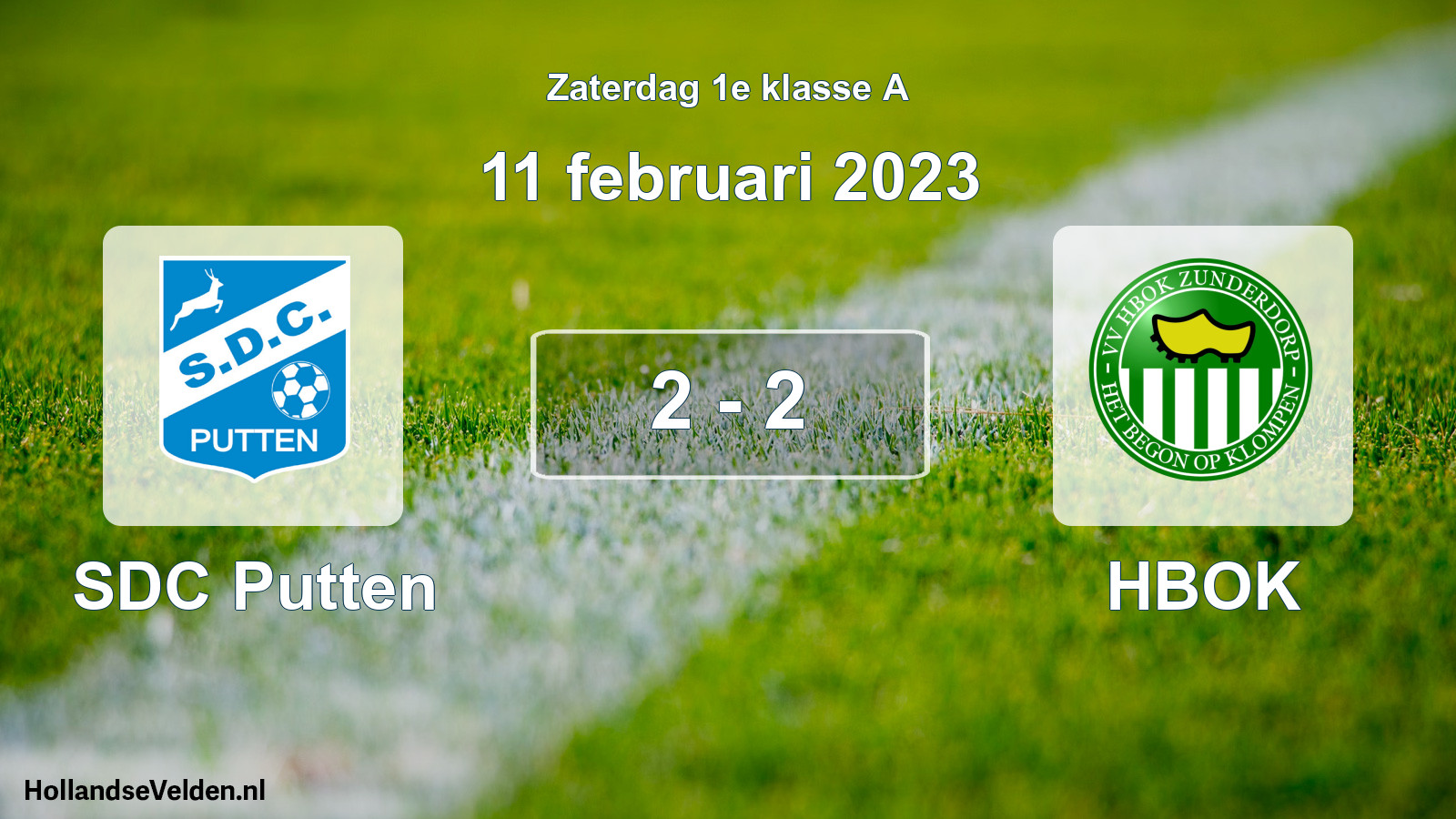 Total number of matches played: SDC Putten - HBOK 2 - 2 (11 February 2023)