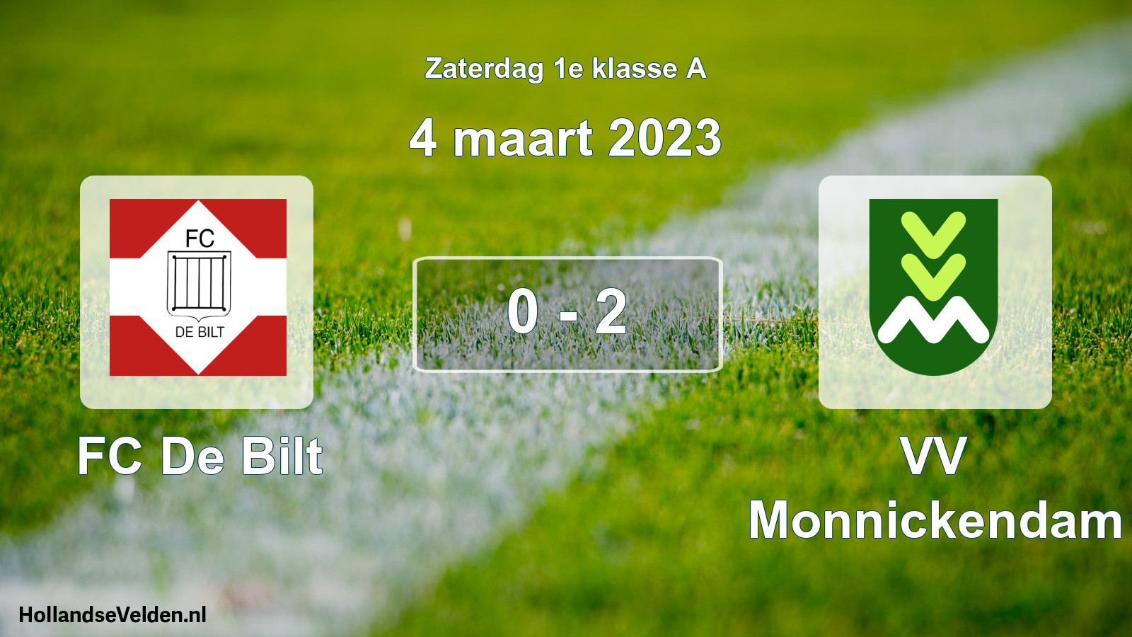 Total number of matches played: FC De Bilt - VV Monnickendam 0 - 2 (4 March 2023)