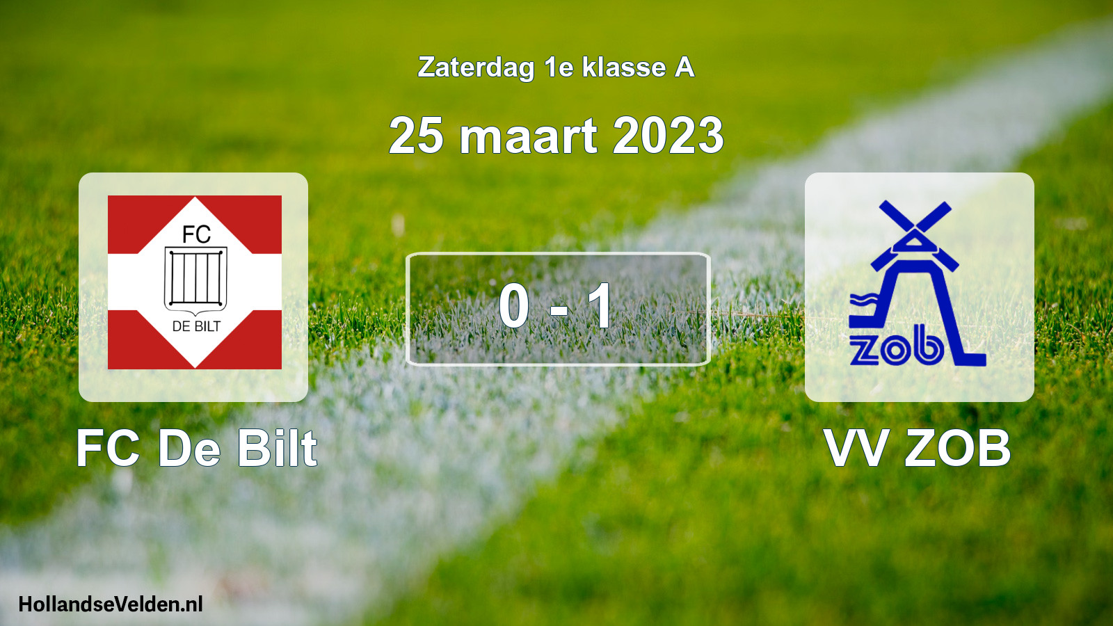 Total number of matches played: FC De Bilt - VV ZOB 0 - 1 (25 March 2023)