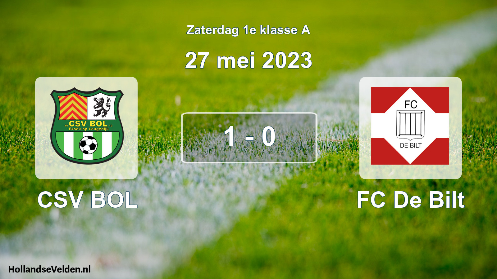 Total number of matches played: CSV BOL - FC De Bilt 1 - 0 (27 May 2023)