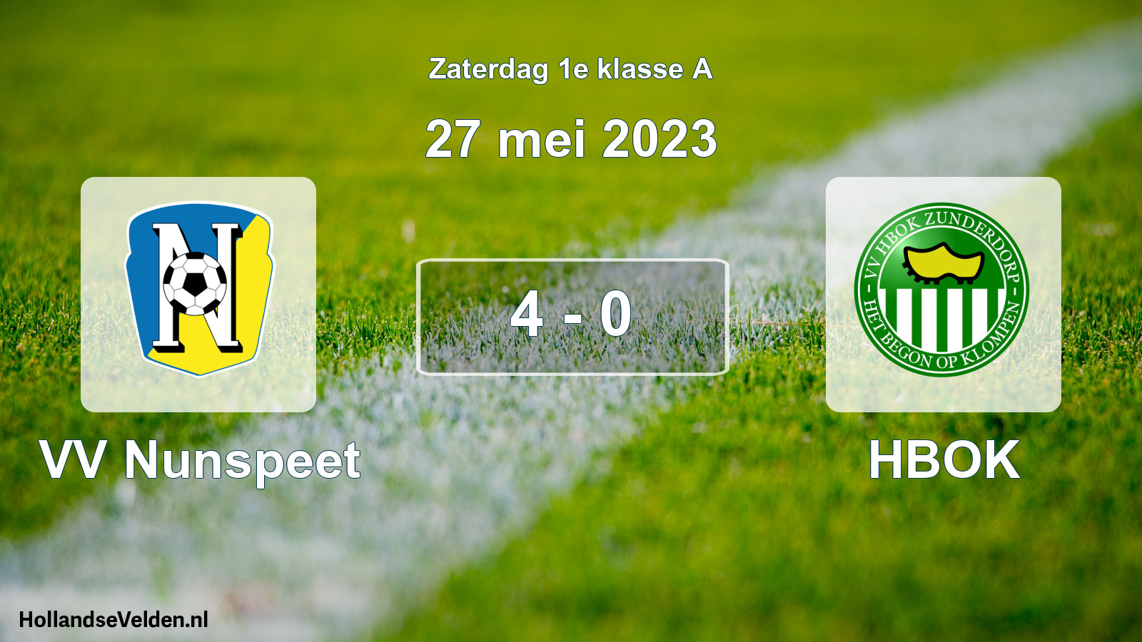 Total number of matches played: VV Nunspeet - HBOK 4 - 0 (27 May 2023)