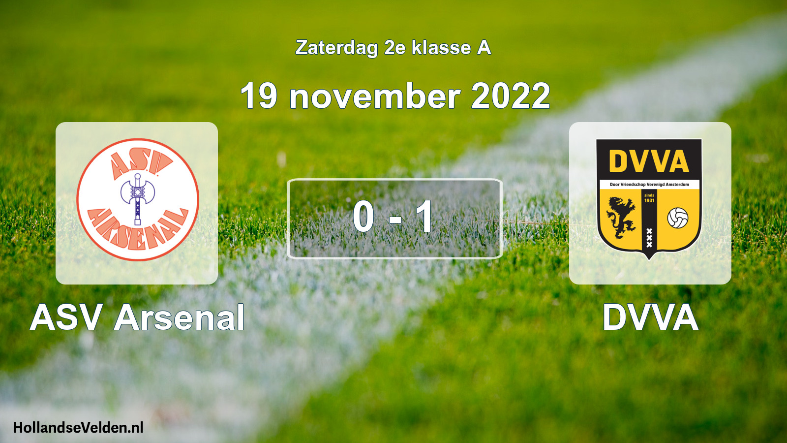 Total number of matches played: ASV Arsenal - DVVA 0 - 1 (19 November 2022)