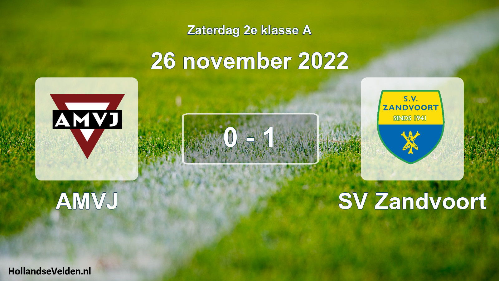Total number of matches played: AMVJ - SV Zandvoort 0 - 1 (26 November 2022)