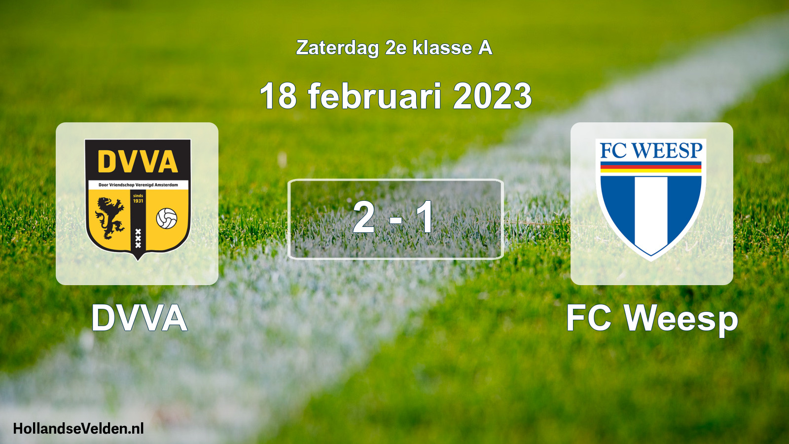 Total number of matches played: DVVA - FC Weesp 2 - 1 (18 February 2023)