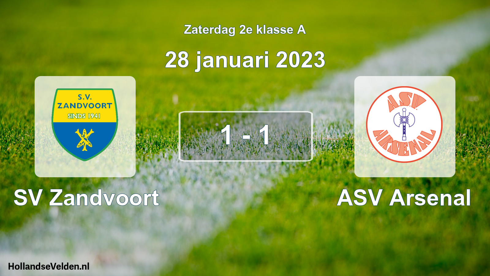 Total number of matches played: SV Zandvoort - ASV Arsenal 1 - 1 (28 January 2023)
