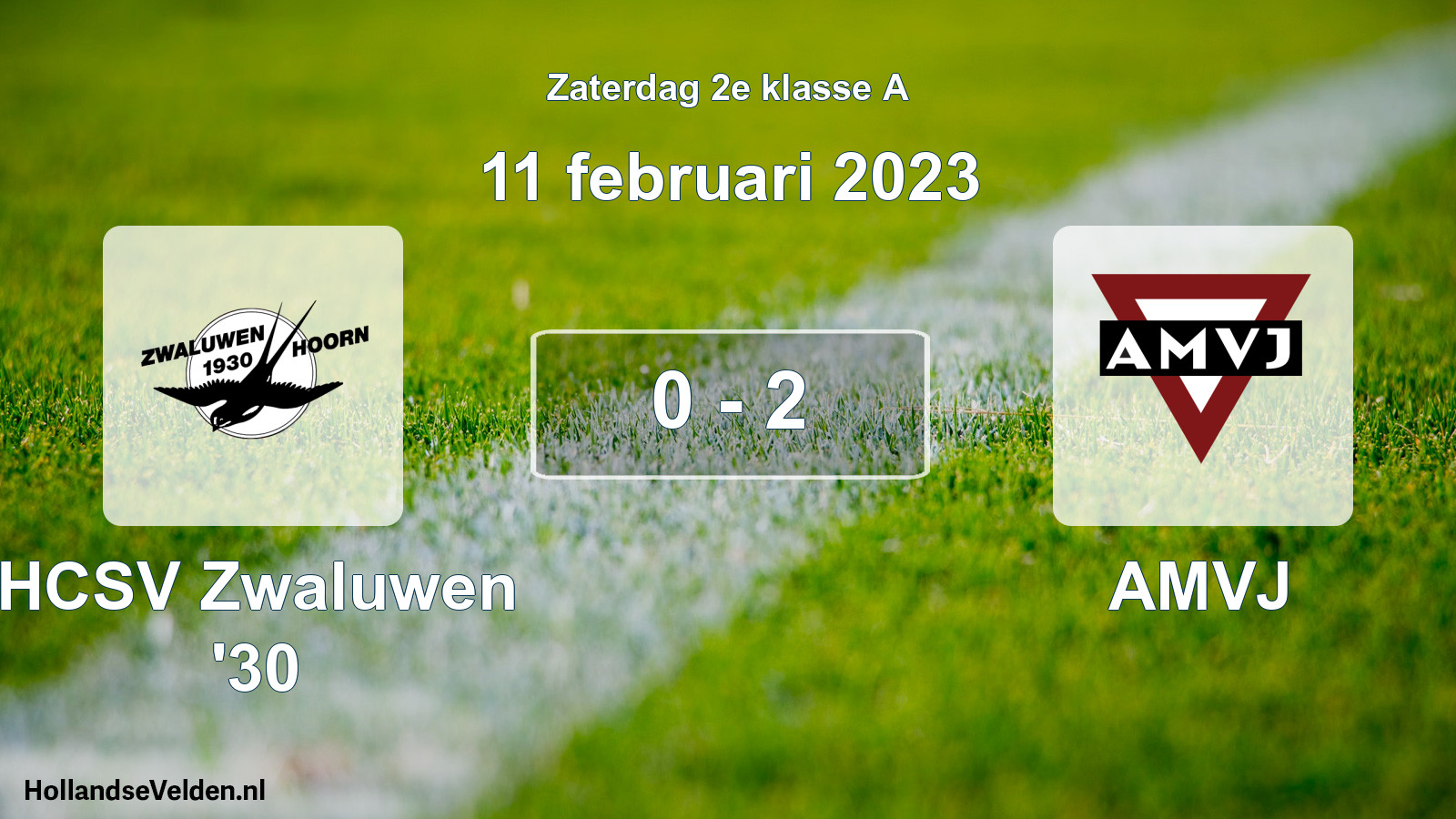 Total number of matches played: Zwaluwen '30 - AMVJ 0 - 2 (11 February 2023)