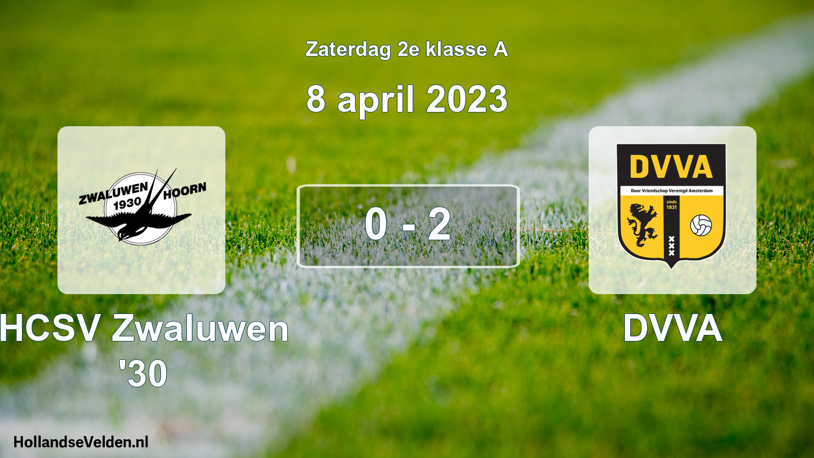 Total number of matches played: Zwaluwen '30 - DVVA 0 - 2 (8 April 2023)