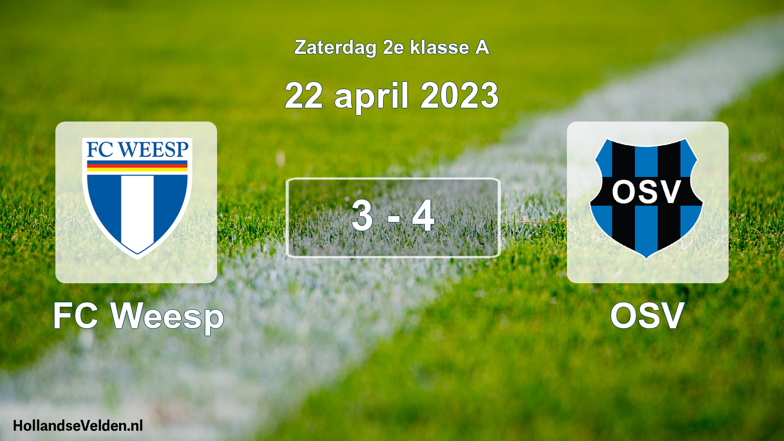 Total number of matches played: FC Weesp - OSV 3 - 4 (22 April 2023)