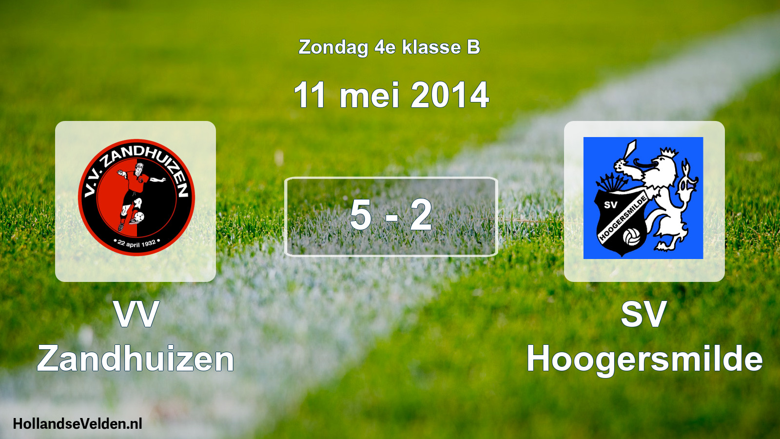 Total number of matches played: VV Zandhuizen - SV Hoogersmilde 5 - 2 (11 May 2014)