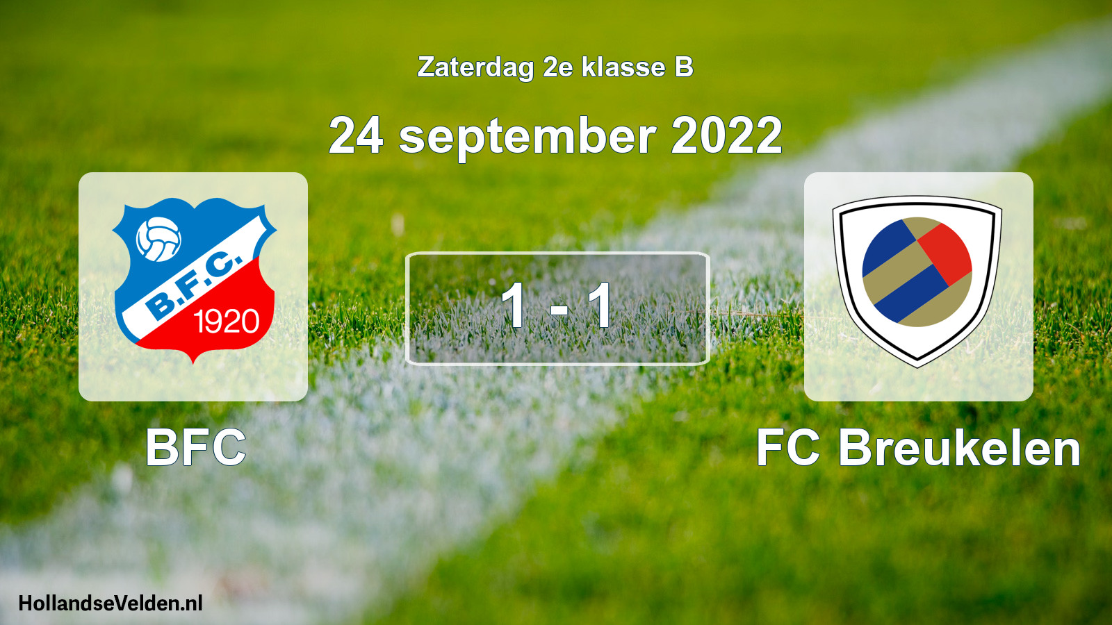 Total number of matches played: BFC - FC Breukelen 1 - 1 (24 September 2022)