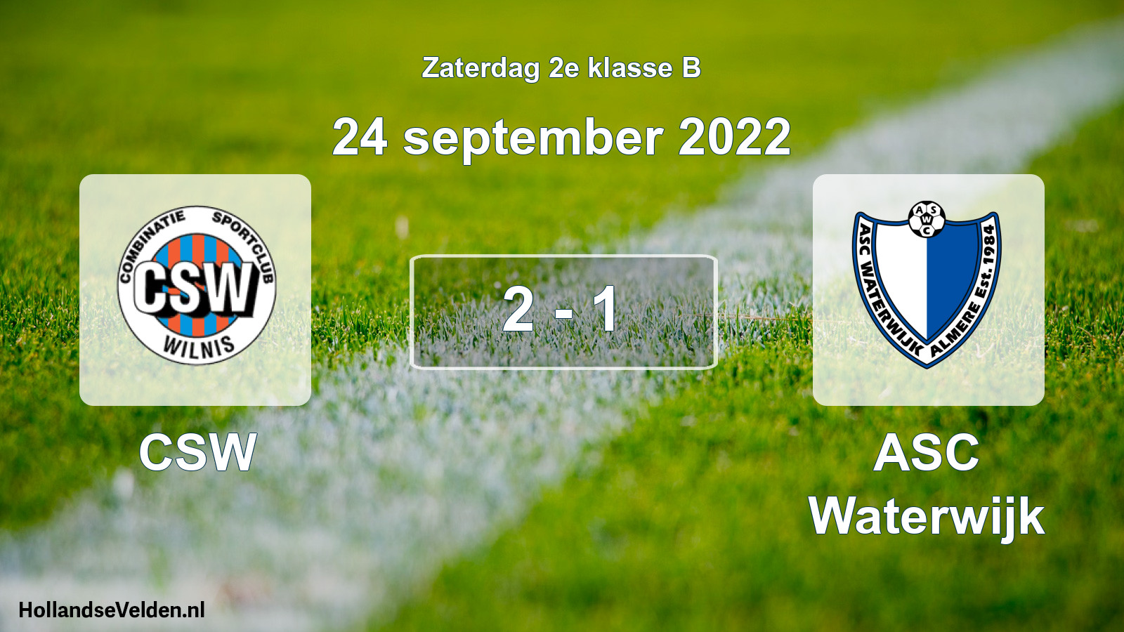 Total number of matches played: CSW - ASC Waterwijk 2 - 1 (24 September 2022)