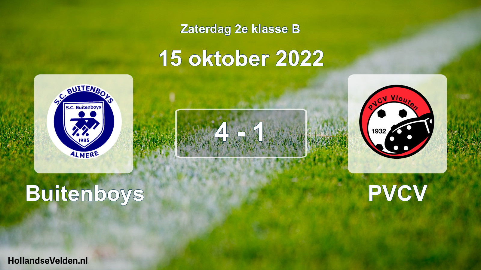 Total number of matches played: Buitenboys - PVCV 4 - 1 (15 October 2022)