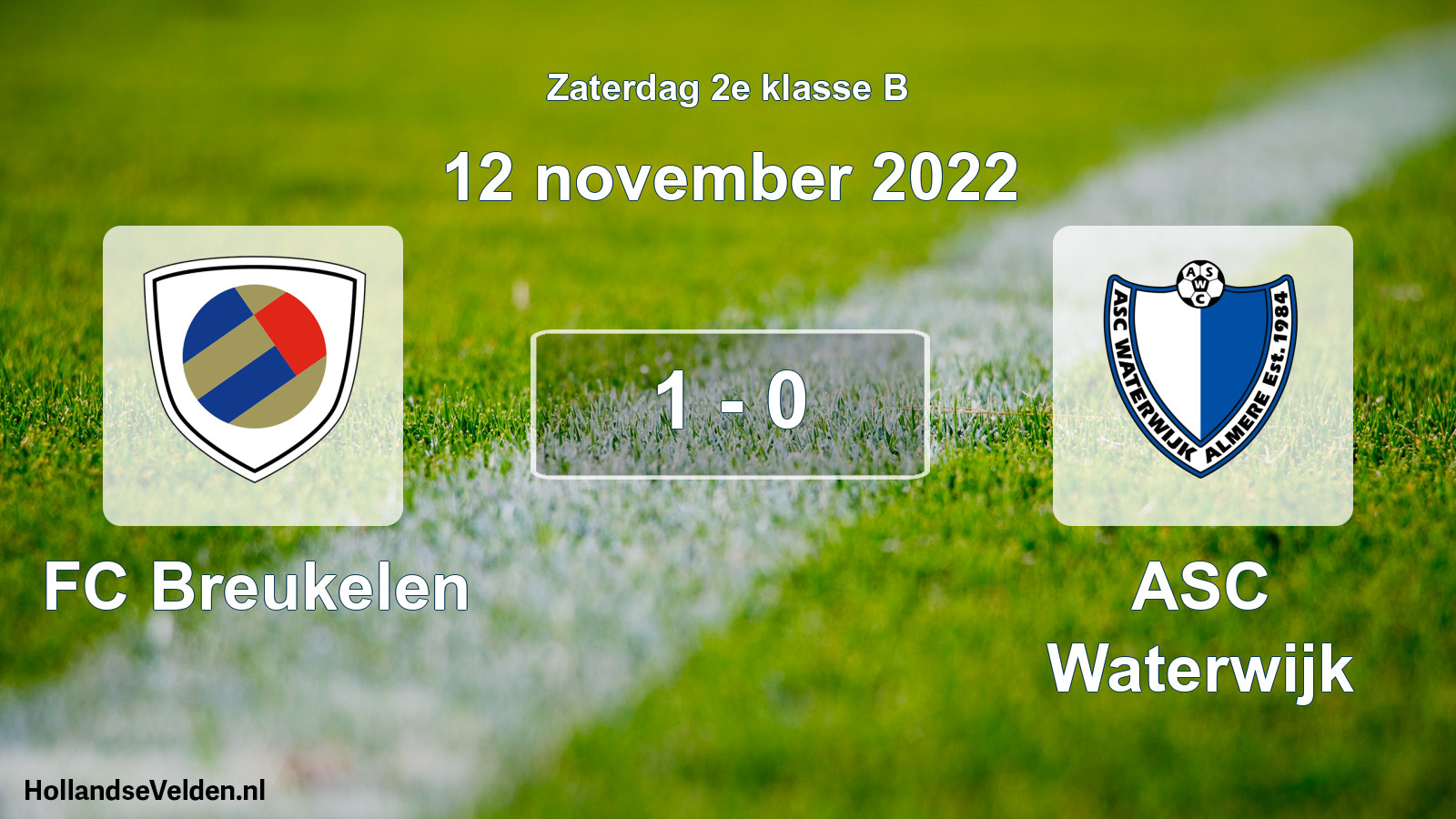 Total number of matches played: FC Breukelen - ASC Waterwijk 1 - 0 (12 November 2022)