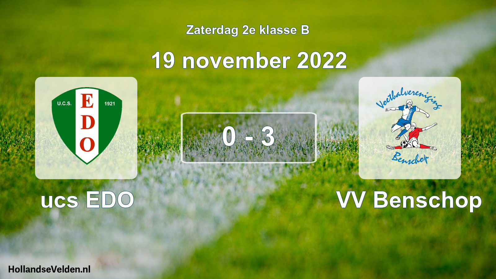 Total number of matches played: ucs EDO - VV Benschop 0 - 3 (19 November 2022)