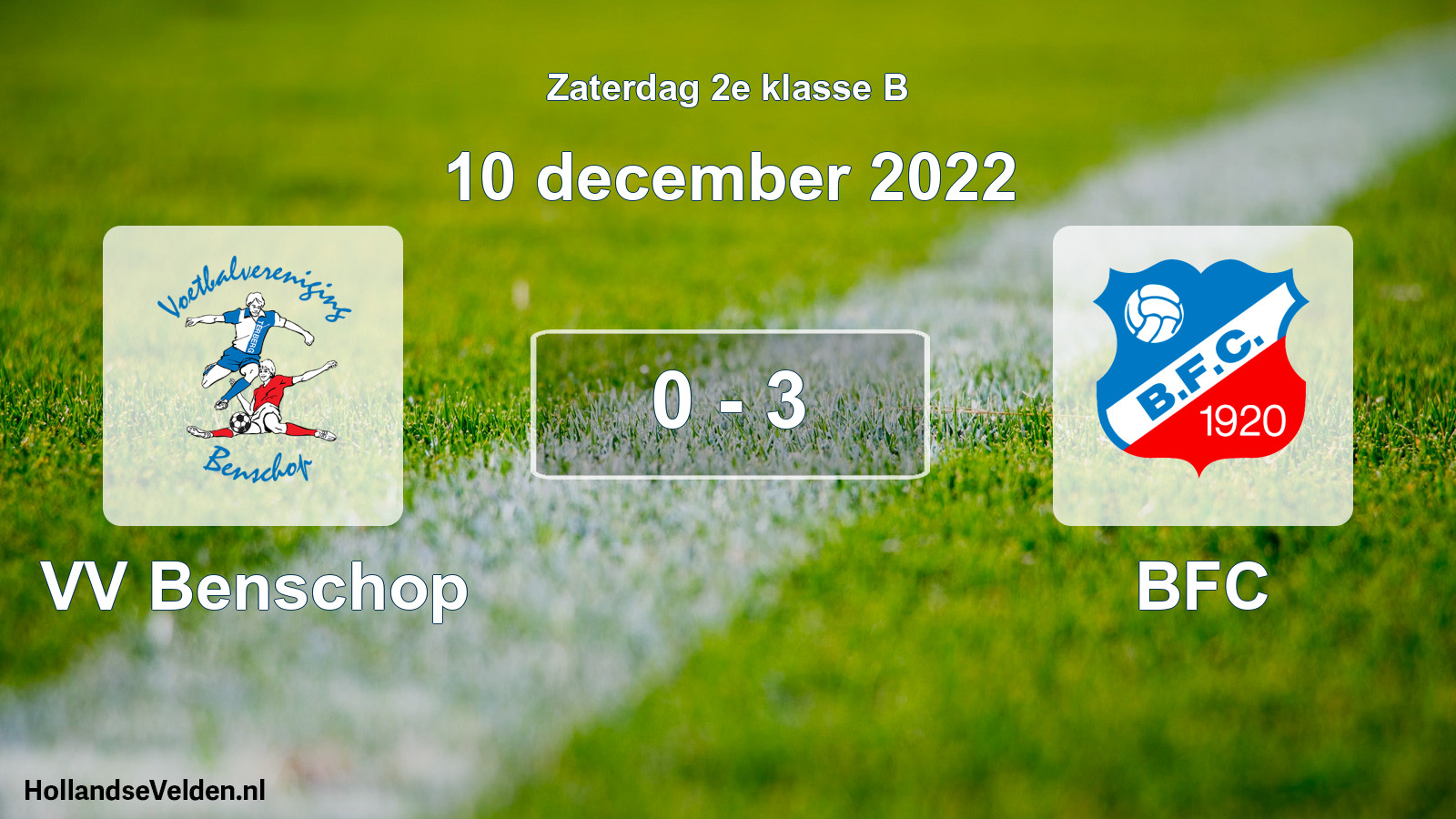 Total number of matches played: VV Benschop - BFC 0 - 3 (10 December 2022)
