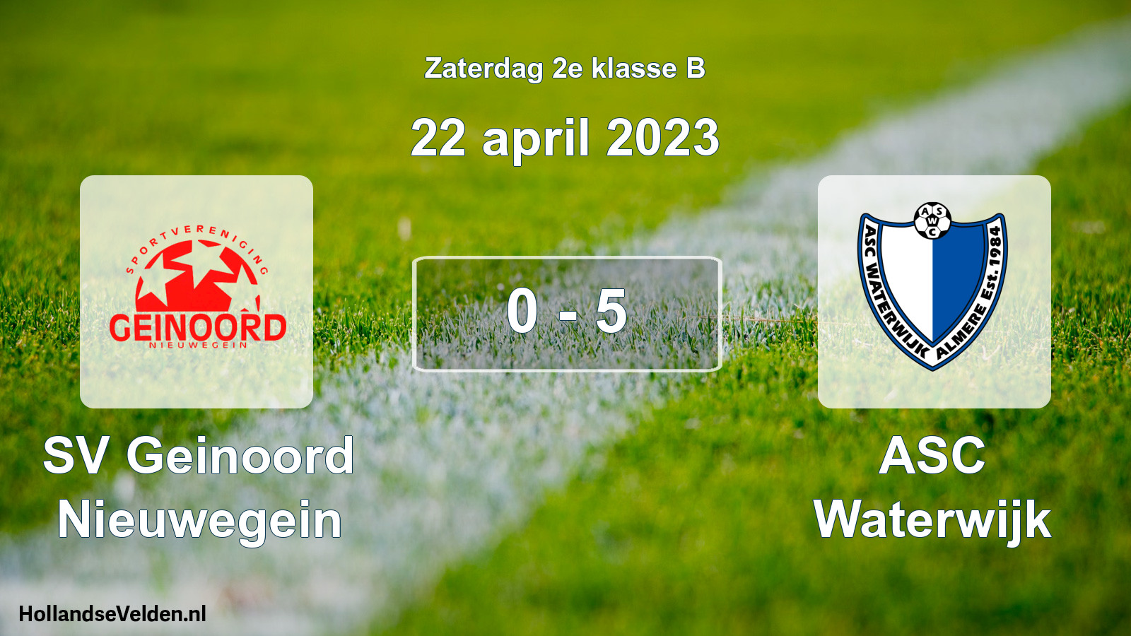 Total number of matches played: SV Geinoord Nieuwegein - ASC Waterwijk 0 - 5 (22 April 2023)