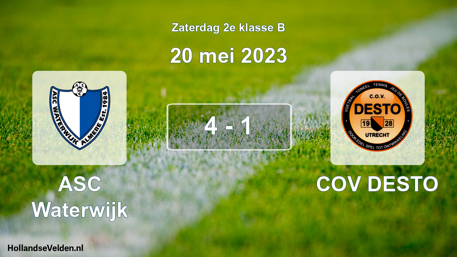 Total number of matches played: ASC Waterwijk - COV DESTO 4 - 1 (20 May 2023)