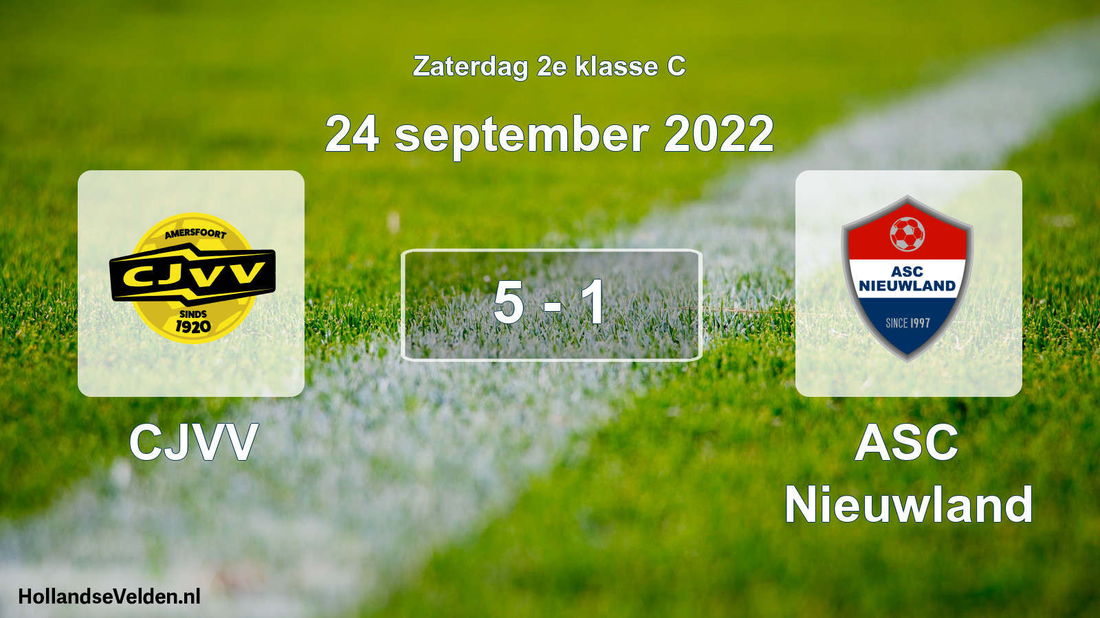 Total number of matches played: CJVV - ASC Nieuwland 5 - 1 (24 September 2022)