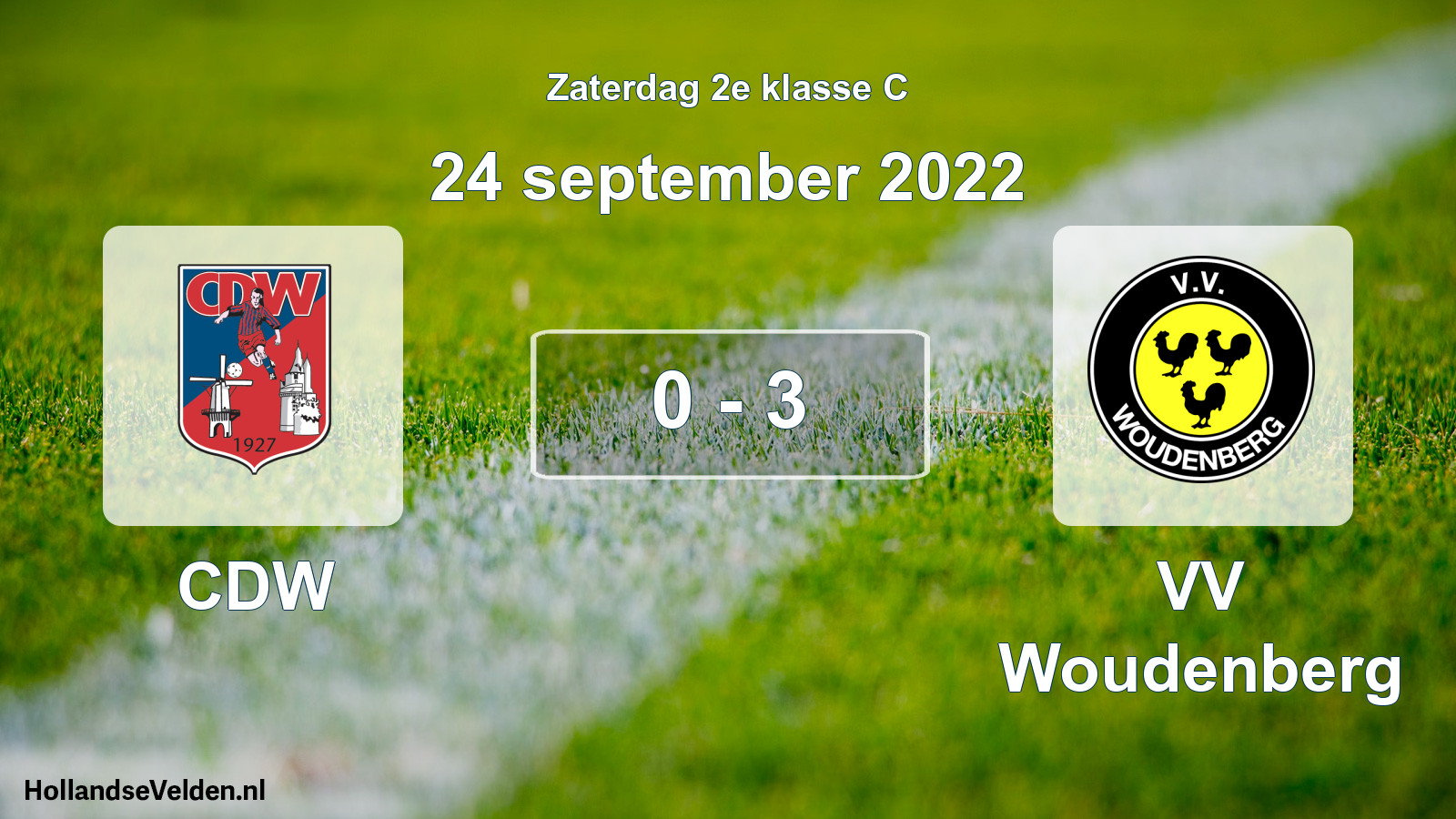 Total number of matches played: CDW - VV Woudenberg 0 - 3 (24 September 2022)